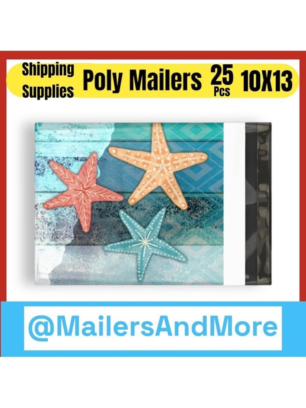 25 10X13 Poly Mailers Sea Star Ocean Fish Shipping Envelopes Bags PRICE IS FIRM - Picture 6 of 14